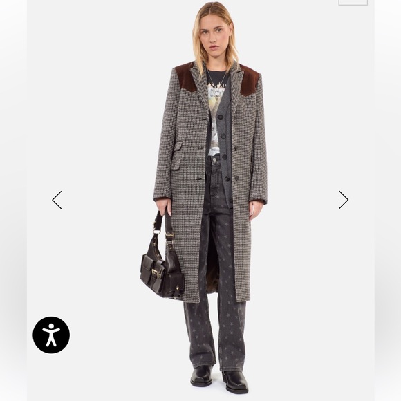 The Kooples Jackets & Blazers - The Kooples Long Houndstooth Coat